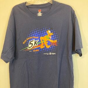 Disney runDisney 5K Dk Blue Short Sleeve Shirt Sz XL Pluto 2016 Unisex never wor